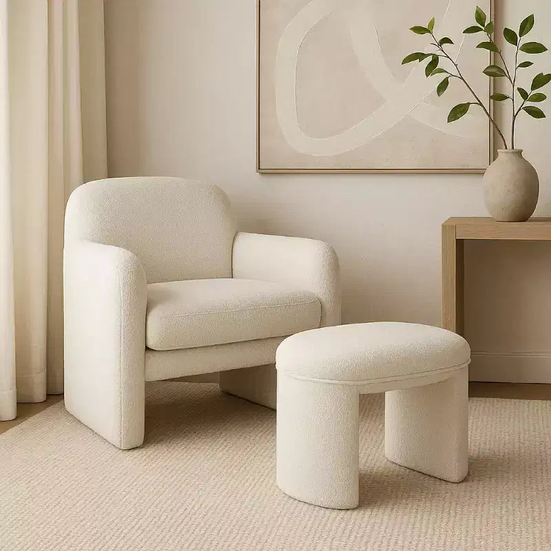 Petit Pouf Moderne Rectangulaire, Repose-pieds Rembourré, Tabouret de Maquillage pour Chambre à Coucher, Salon