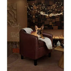 Fauteuils d'appoint en similicuir - Lot de 2 fauteuils baril pour salon/chambre/salle de lecture