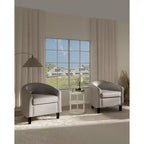Fauteuils d'appoint en similicuir - Lot de 2 fauteuils baril pour salon/chambre/salle de lecture