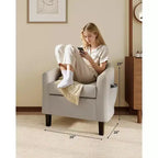Fauteuils d'appoint en similicuir - Lot de 2 fauteuils baril pour salon/chambre/salle de lecture