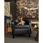 Fauteuils d'appoint en similicuir - Lot de 2 fauteuils baril pour salon/chambre/salle de lecture