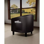 Fauteuils d'appoint en similicuir - Lot de 2 fauteuils baril pour salon/chambre/salle de lecture