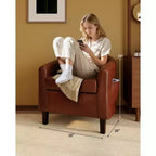 Fauteuils d'appoint en similicuir - Lot de 2 fauteuils baril pour salon/chambre/salle de lecture