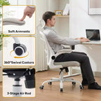 Chaise de bureau ergonomique, chaise de bureau d'ordinateur confortable avec accoudoirs relevables, chaise de jeu confortable avec support lombaire pour chambre à coucher, bureau, étudiant, siège large