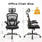 Chaise de bureau ergonomique, chaise de bureau d'ordinateur confortable avec accoudoirs relevables, chaise de jeu confortable avec support lombaire pour chambre à coucher, bureau, étudiant, siège large