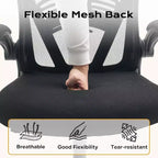 Chaise de bureau ergonomique, chaise de bureau d'ordinateur confortable avec accoudoirs relevables, chaise de jeu confortable avec support lombaire pour chambre à coucher, bureau, étudiant, siège large