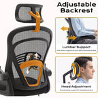 Chaise de bureau ergonomique, chaise de bureau d'ordinateur confortable avec accoudoirs relevables, chaise de jeu confortable avec support lombaire pour chambre à coucher, bureau, étudiant, siège large