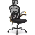 Chaise de bureau ergonomique, chaise de bureau d'ordinateur confortable avec accoudoirs relevables, chaise de jeu confortable avec support lombaire pour chambre à coucher, bureau, étudiant, siège large
