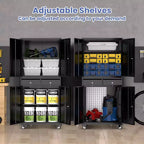 Armoire de rangement de garage en métal de 73 pouces avec 2 tiroirs, armoire à outils robuste avec portes verrouillables et étagères réglables