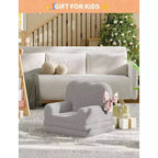 Canapé 2-en-1 pour enfants Canapé confortable Fauteuil long Canapé en mousse souple Cadeau pour garçons et filles