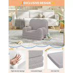 Canapé 2-en-1 pour enfants Canapé confortable Fauteuil long Canapé en mousse souple Cadeau pour garçons et filles