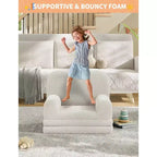 Canapé 2-en-1 pour enfants Canapé confortable Fauteuil long Canapé en mousse souple Cadeau pour garçons et filles