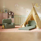 Canapé 2-en-1 pour enfants Canapé confortable Fauteuil long Canapé en mousse souple Cadeau pour garçons et filles