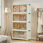 Meuble de rangement empilable à niveaux multiples avec portes et roulettes pour l'organisation de la maison