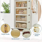 Meuble de rangement empilable à niveaux multiples avec portes et roulettes pour l'organisation de la maison