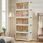 Meuble de rangement empilable à niveaux multiples avec portes et roulettes pour l'organisation de la maison