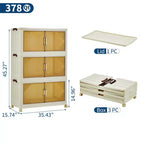 Meuble de rangement empilable à niveaux multiples avec portes et roulettes pour l'organisation de la maison
