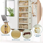 Meuble de rangement empilable à niveaux multiples avec portes et roulettes pour l'organisation de la maison