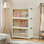 Meuble de rangement empilable à niveaux multiples avec portes et roulettes pour l'organisation de la maison