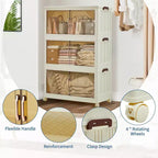 Meuble de rangement empilable à niveaux multiples avec portes et roulettes pour l'organisation de la maison