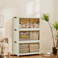 COZONY Multi-Tier Stackable Storage Cabinet w/ Doors & Wheels for Home Organization