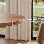 Table à manger ronde de 47 pouces, 4 à 6 places, style ferme avec base en croix en bois, pour salon et salle à manger