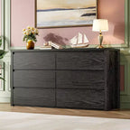 6 Drawer Dresser for Bedroom, Wide Wood Chest of Drawers Handle Free, Large Modern Dresser Storage Cabinet for Living Room, Hallway Entryway