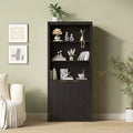 5 Tier Bookcase Display Shelves with Storage Cabinet & Adjustable Shelf, Mid-Century Modern Bookshelves for Home Office, Living Room