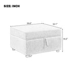Pouffe de rangement mobile de 67,6 cm pour salon et chambre à coucher, gris