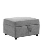 Pouffe de rangement mobile de 67,6 cm pour salon et chambre à coucher, gris