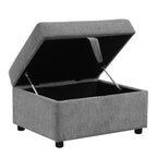 Pouffe de rangement mobile de 67,6 cm pour salon et chambre à coucher, gris
