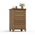 COZONY 48 Tall 5 Drawer Dresser, Brown Wood Dresser with Deep Drawers & Metal Handles for Bedroom Living Room