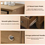 Commode 5 tiroirs de 122 cm de hauteur, commode en bois marron avec tiroirs profonds et poignées métalliques pour chambre à coucher ou salon
