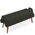 Banc moderne avec coussin moelleux, accoudoirs géométriques et pieds en bois massifIdéal pour les salons, les chambres et les entrées