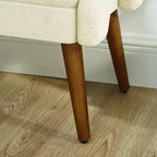 Banc moderne avec coussin moelleux, accoudoirs géométriques et pieds en bois massifIdéal pour les salons, les chambres et les entrées
