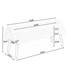 Banc moderne avec coussin moelleux, accoudoirs géométriques et pieds en bois massifIdéal pour les salons, les chambres et les entrées