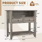 Meuble d'aquarium double couche de 37 pouces, support de 295 kg avec multiprise et tiroirs pour salon