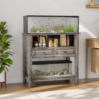 Meuble d'aquarium double couche de 37 pouces, support de 295 kg avec multiprise et tiroirs pour salon
