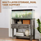 Meuble d'aquarium double couche de 37 pouces, support de 295 kg avec multiprise et tiroirs pour salon