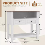 Meuble d'aquarium double couche de 37 pouces, support de 295 kg avec multiprise et tiroirs pour salon