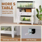 Meuble d'aquarium double couche de 37 pouces, support de 295 kg avec multiprise et tiroirs pour salon
