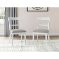 Signature Design by Ashley Chadworth Dining Upholstered Side Chairs, Set of 2, White Wood Frame with Polyester Seats