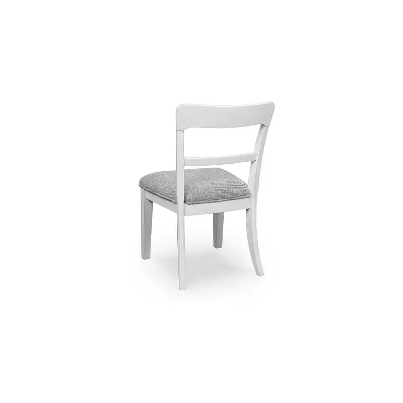 Chaises de salle à manger capitonnées, lot de 2, cadre en bois blanc avec sièges en polyester, style bistrot de ferme