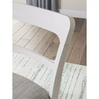 Chaises de salle à manger capitonnées, lot de 2, cadre en bois blanc avec sièges en polyester, style bistrot de ferme