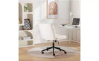 Chaise de bureau pivotante réglable avec assise large, chaise de bureau ergonomique en cuir PU, chaise de bureau à domicile ou de coiffeuse