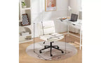 Chaise de bureau pivotante réglable avec assise large, chaise de bureau ergonomique en cuir PU, chaise de bureau à domicile ou de coiffeuse