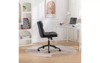 Chaise de bureau pivotante réglable avec assise large, chaise de bureau ergonomique en cuir PU, chaise de bureau à domicile ou de coiffeuse