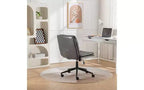 Chaise de bureau pivotante réglable avec assise large, chaise de bureau ergonomique en cuir PU, chaise de bureau à domicile ou de coiffeuse