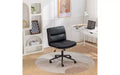 Chaise de bureau pivotante réglable avec assise large, chaise de bureau ergonomique en cuir PU, chaise de bureau à domicile ou de coiffeuse