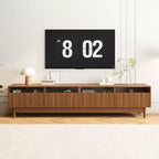Modern TV Stand For TVs Up to 85, Wooden Entertainment Center with 4 Drawers, Fluted Media Console Table for Bedroom, Living Room